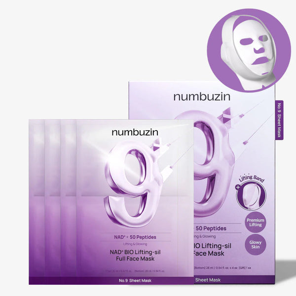 No. 9 NAD+ BIO Lifting-sil Full Face Mask 4pcs