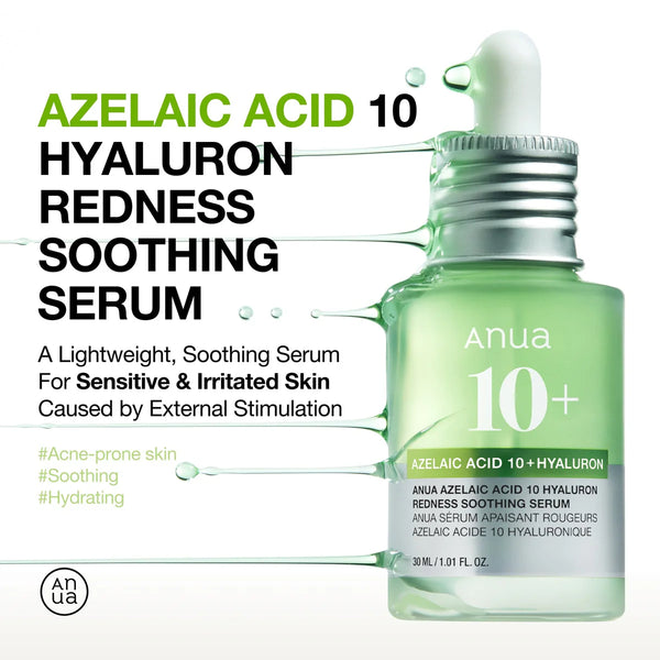 Azelaic Acid 10% + Hyaluronic Acid Redness Soothing Serum 30ml